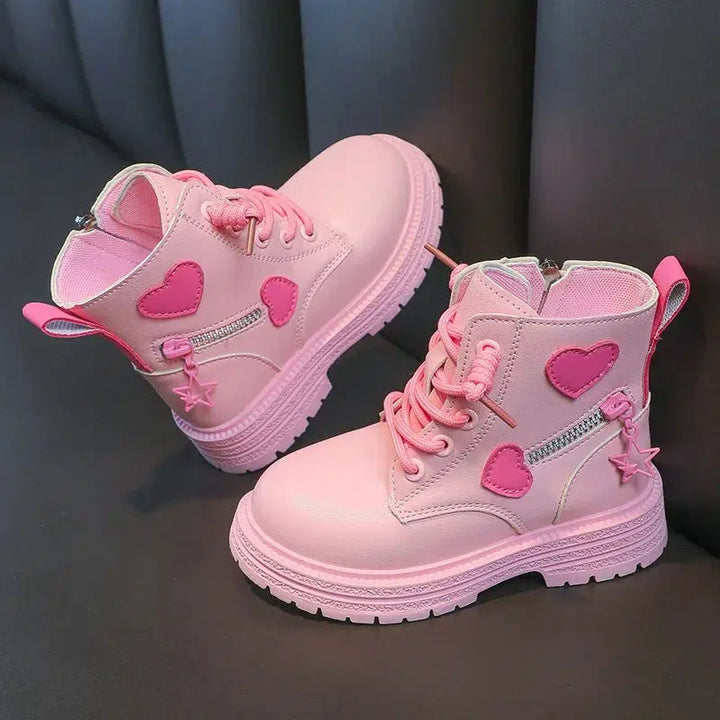 Girls Pink Breathable Princess Casual Short Boots-Shoes-Bennys Beauty World