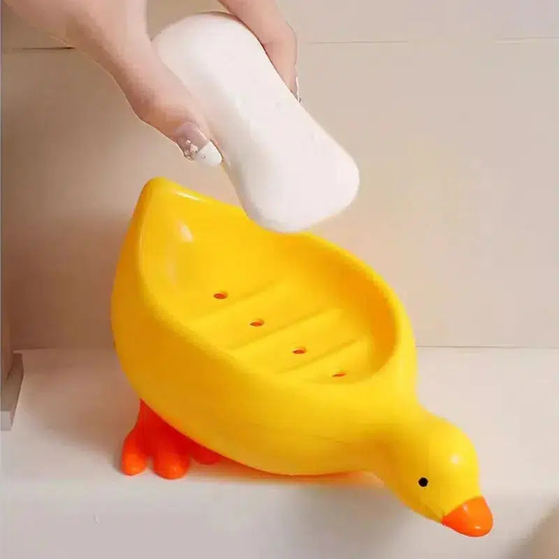 Soap Tray Self-draining Soap Rack Cute Duck-shaped Creative Rack for Shower Bathroom Kitchen Tub Sink Tray Bracket Bathroom-Arlik interiors