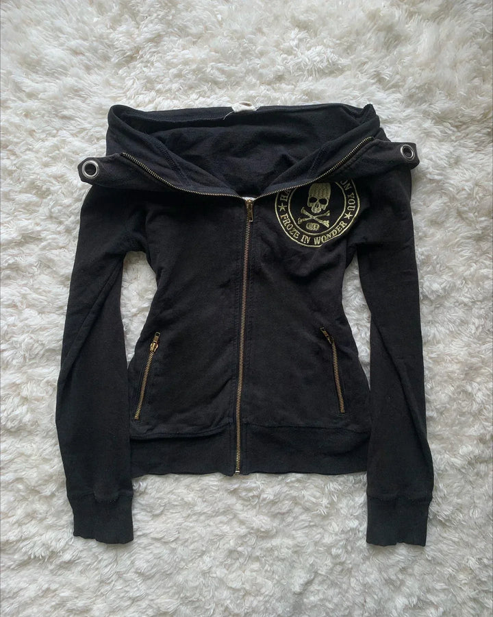 American Gothic Sexy Hollow Mesh Hoodie Y2K Clothes Womens Fashion Translucent Pullover Sweatshirt Casual Long Sleeves Jacket