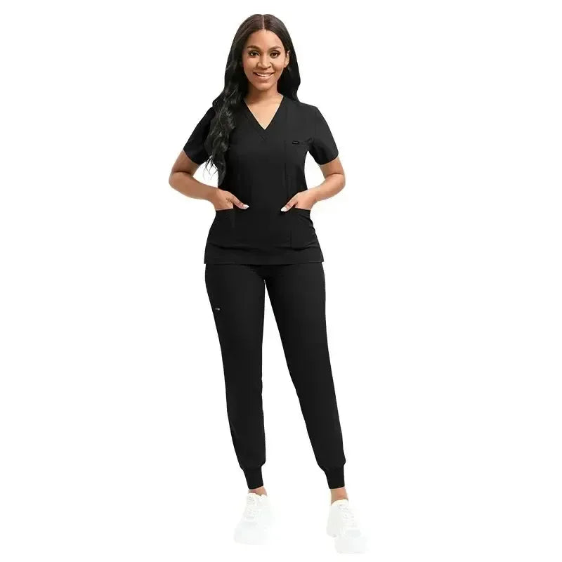 Multicolor Unisex Short Sleeve Medical Scrubs Set – Breathable V-Neck Uniforms-Scrubs-Bennys Beauty World