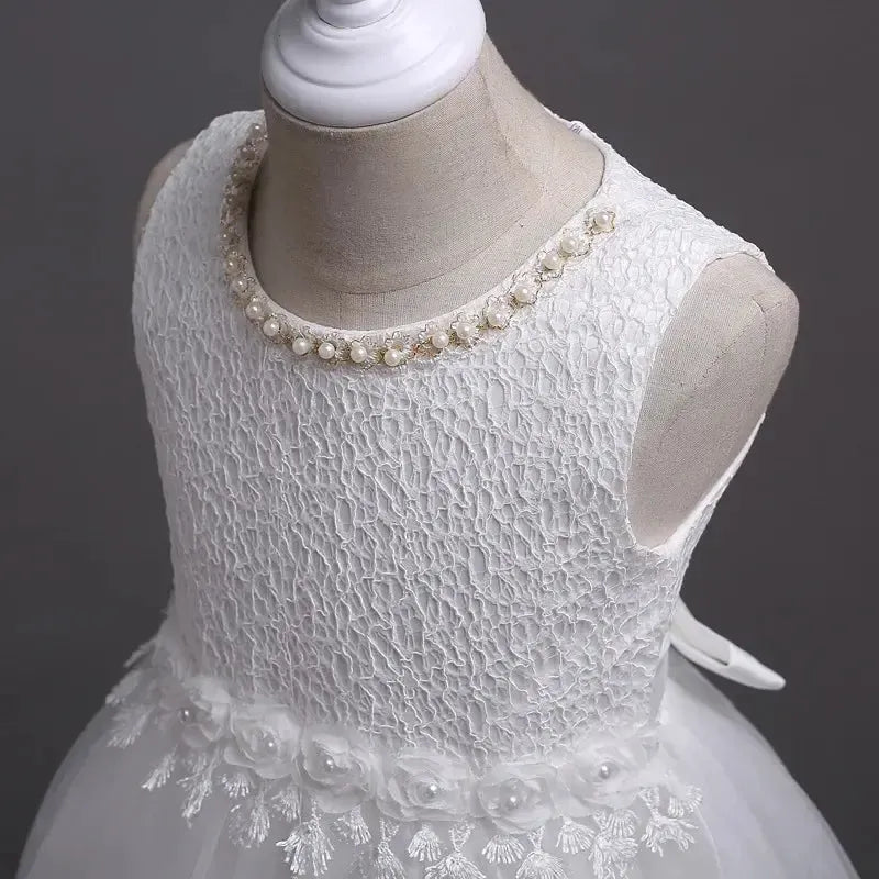 Baby Girl Dresses Bow Kids Baptism Dress-Dresses-Bennys Beauty World