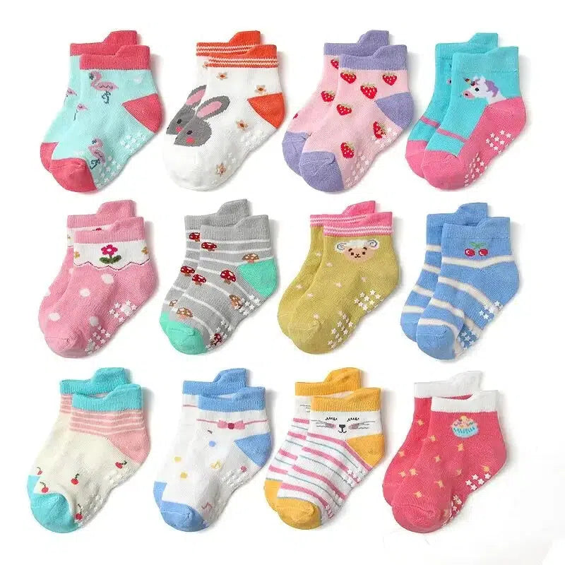 12 Pairs/Lot Cotton Baby's Socks-Bennys Beauty World