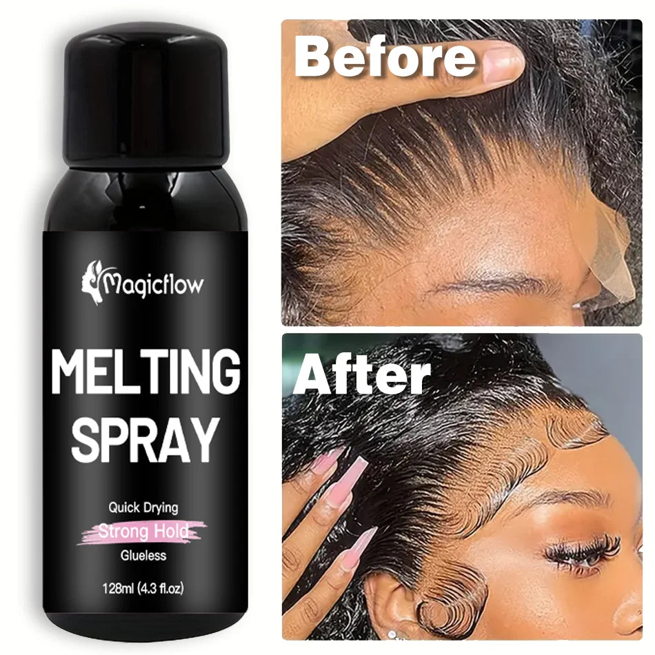Lace Melting Spray – Strong Glueless Wig Bonding Spray | 128ml Quick-Dry Hair Adhesive