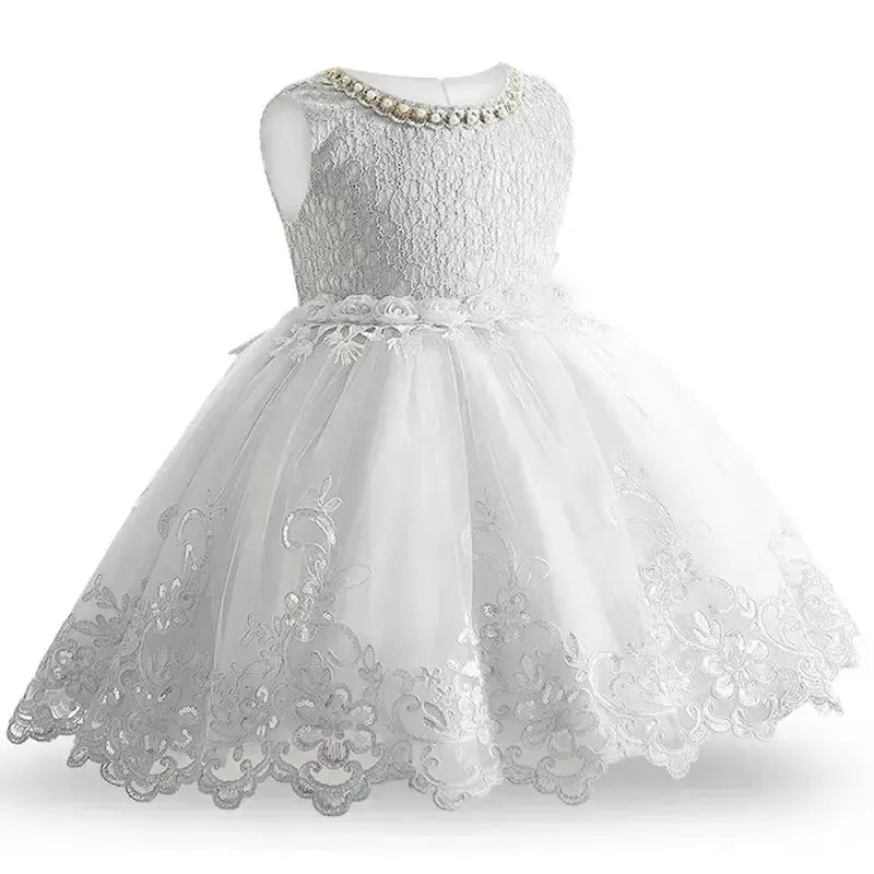 Baby Girl Dresses Bow Kids Baptism Dress-Dresses-Bennys Beauty World