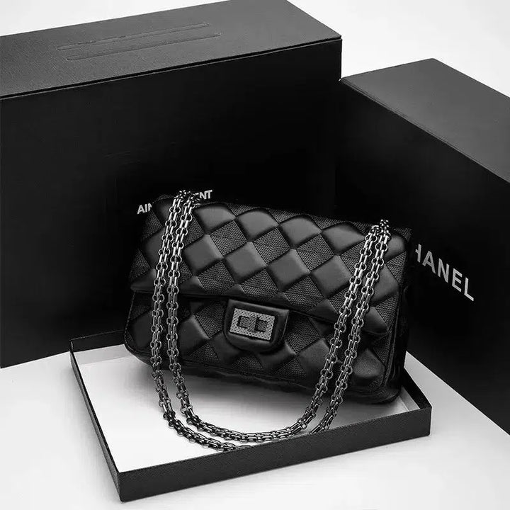 23 Years Leather Small Fragrance Embroidery Crossbody Chain Bag High Quality Precise Elegant Versatile Lady Bag-Bennys Beauty World