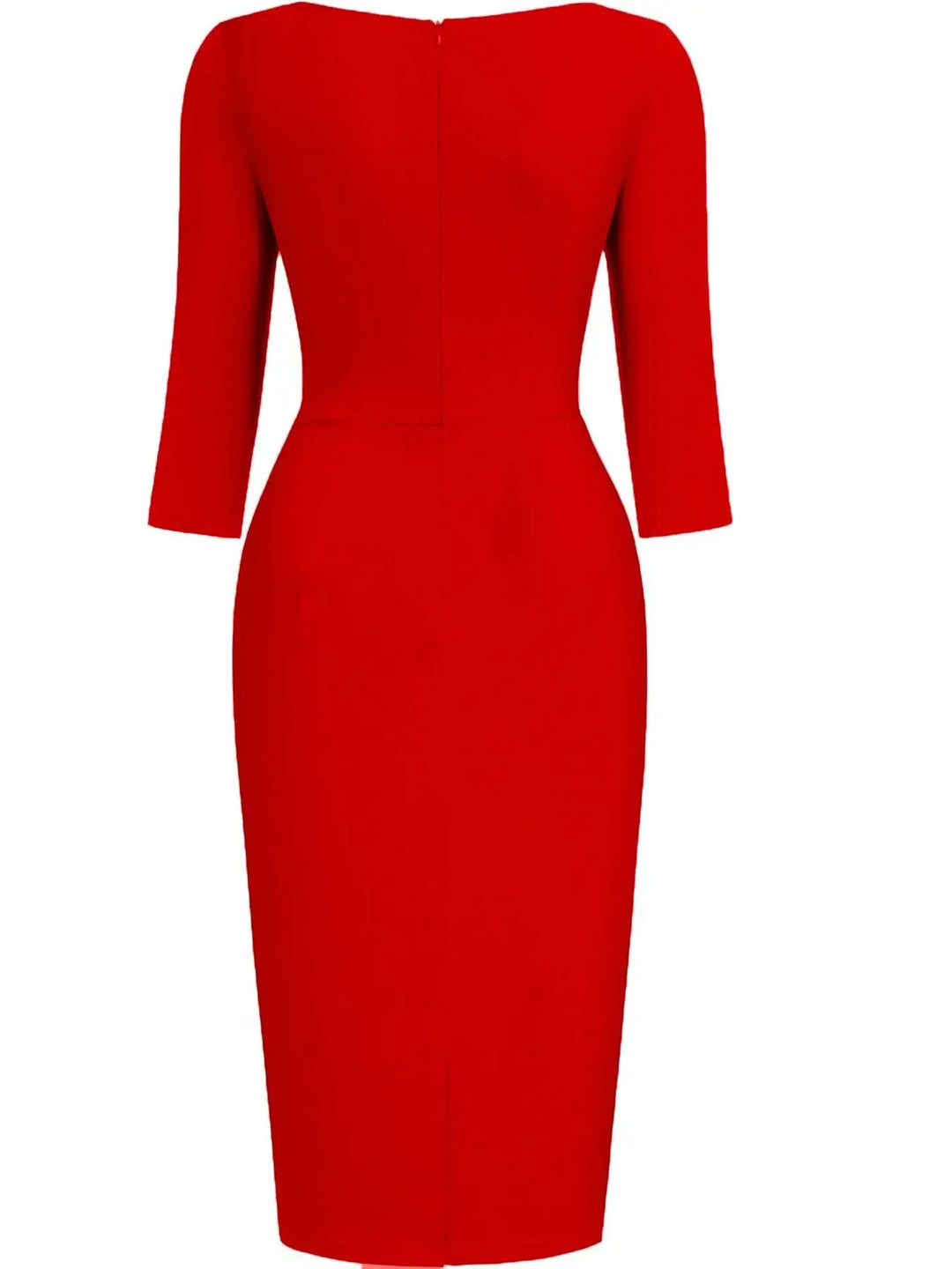 Women's Elegant Bodycon Sheath Dress – Crew Neck 3/4 Sleeve Knee-Length Work & Party Dress-Dresses-Bennys Beauty World