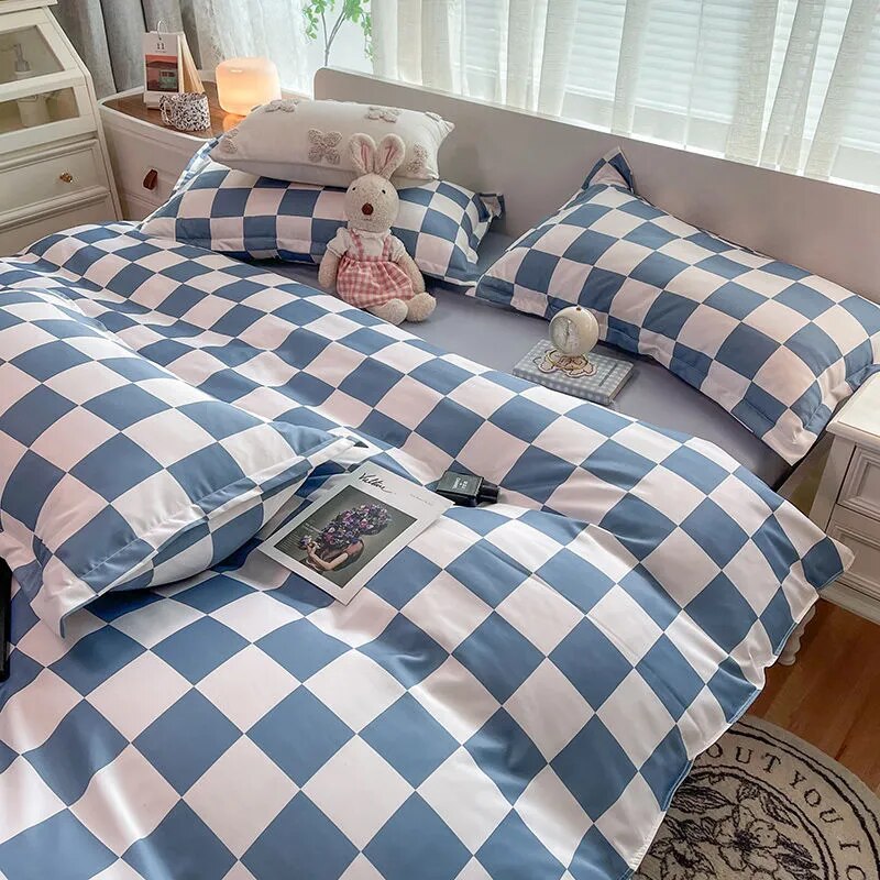 Plaid Duvet Cover Bedding Set-Arlik interiors