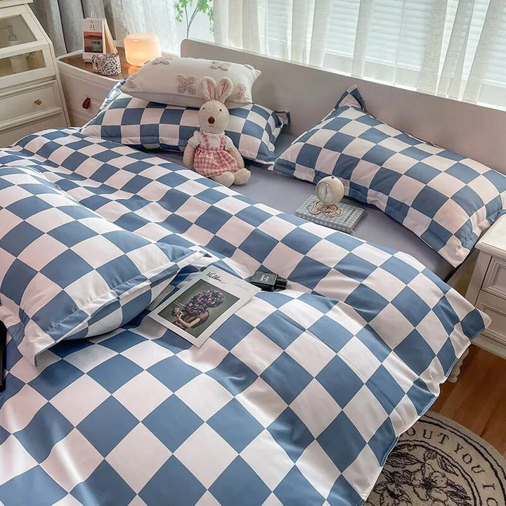 Plaid Duvet Cover Bedding Set-Arlik interiors