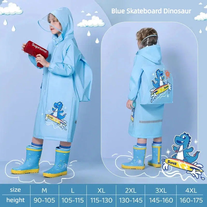 Kids Raincoat Wateproof Childrens Dinosaur Rain Coat-kids clothing-Bennys Beauty World