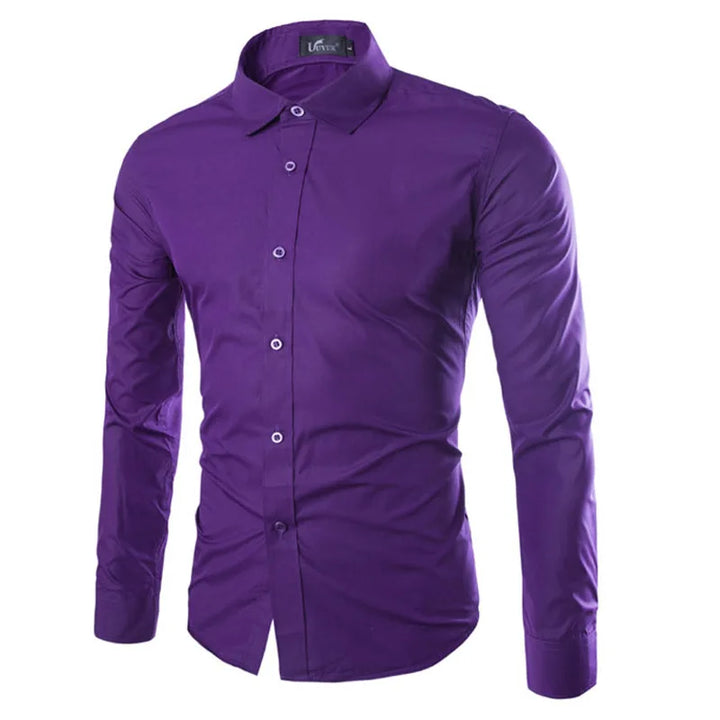 Men's Candy Color Long Sleeve Shirt Casual Fashion for Spring & Summer-Shirt-Bennys Beauty World