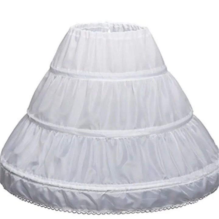 Children Petticoat A-Line 3 Hoops One Layer Kids Lace Trim Underskirt