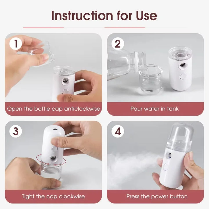 Portable Rechargeable Small Facial Steamer 30 ml