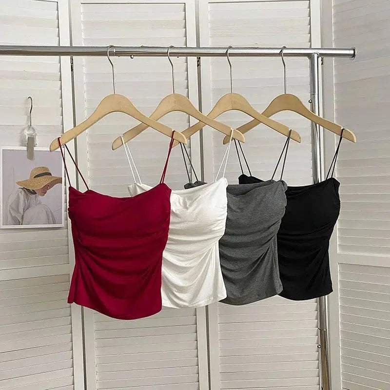 Women's Spaghetti Strap Crop Top With Bra