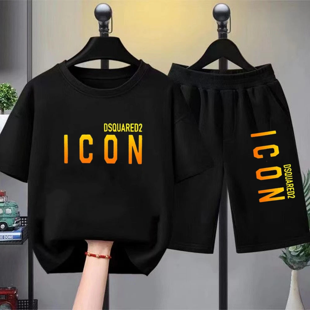 Brand letter printing Kids T-shirt Set-T-Shirt-Bennys Beauty World