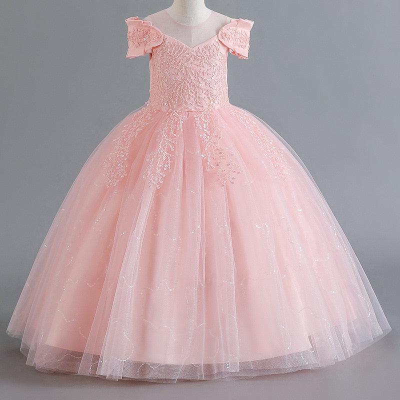 New Sequined First Communion Dresses For Girls Princess Costume Dress-Dress-Bennys Beauty World