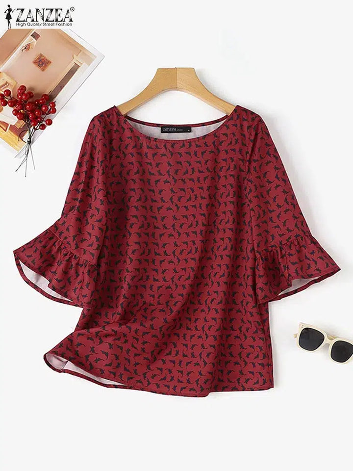 Summer Tunic Tops Bohemain Stylish Blouse For Women-Dresses-Bennys Beauty World