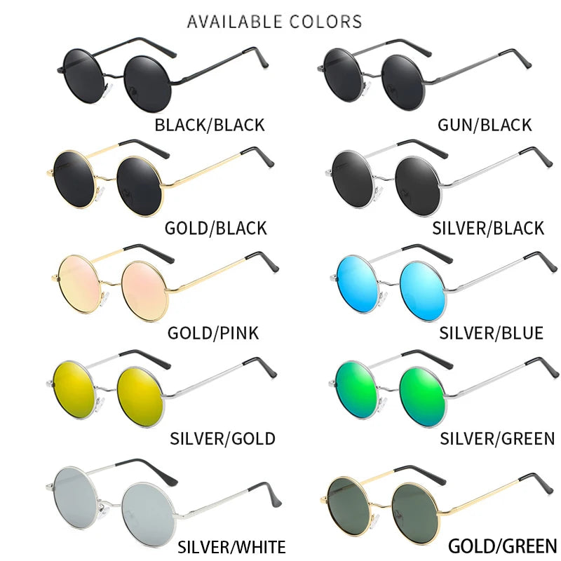 Retro Round Polarized Sunglasses | UV400 Metal Frame Unisex