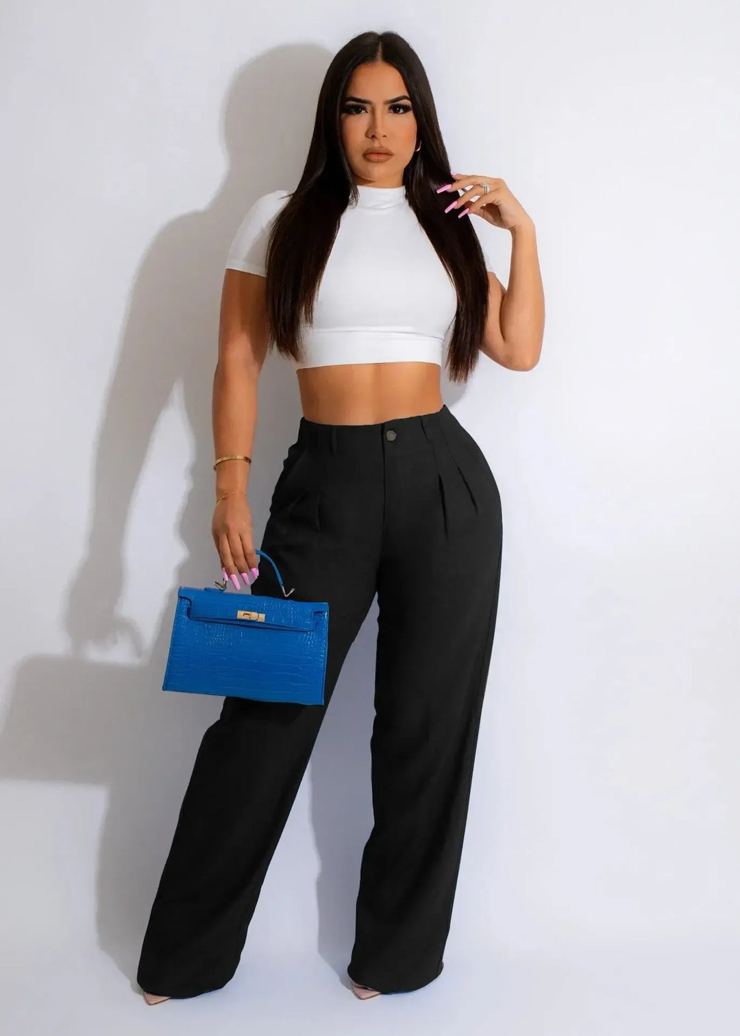 Women's High Waist Cotton Linen Wide Leg Trousers-Bennys Beauty World