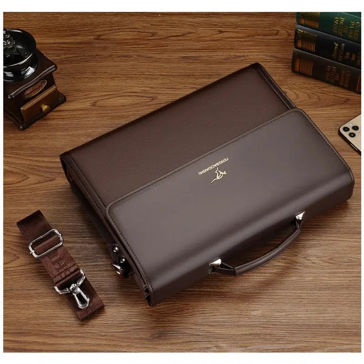 Leather Luxury Briefcases For Men Designer Work Business Tote Crossbody Bag-bag-Bennys Beauty World