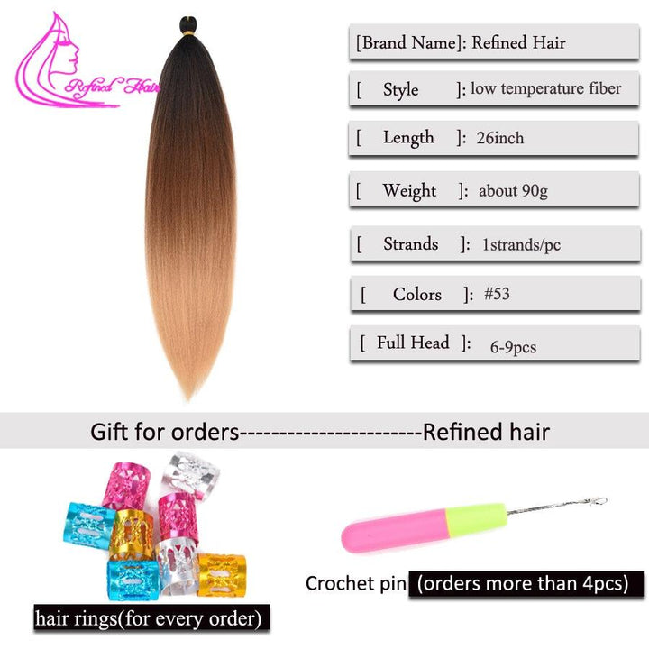 Synthetic Ombre Braids Extensions Senegal Twist Yaki Straight Crochet Hair-hair extensions-Bennys Beauty World