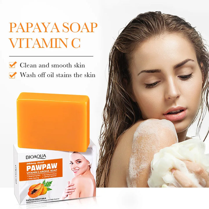 1Box Papaya Handmade Soap Vitamin C Facial and Bath Soaps