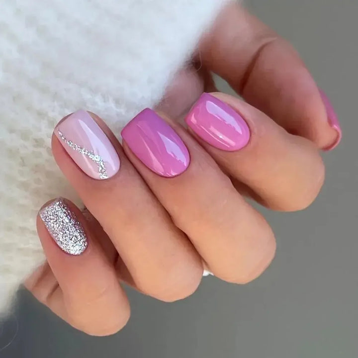 Short Square Press-On Nails – 24 Pcs Acrylic False Nail Tips | Bennys Beauty World-Nails-Bennys Beauty World