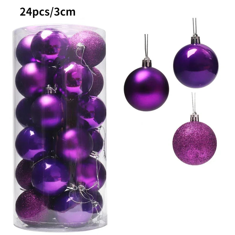 1Box 24/36pcs Christmas Ball Christmas Tree Ornament