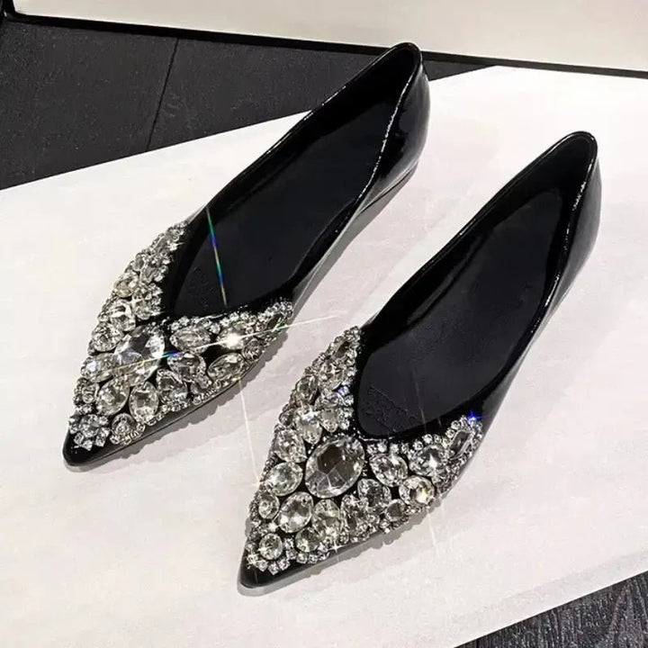Rhinestone Glitter Pointed - Toe Flats - Bennys Beauty World