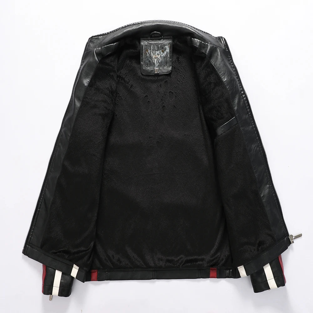 Fall Motorcycle Leather Jacket For Men only $103.09