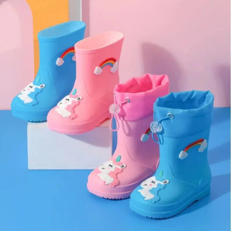 Kids Rain Boot Baby Boys And Girls PVC Non-slip Outdoor Cartoon Boots-Bennys Beauty World
