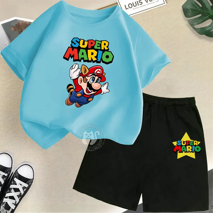 Summer Kids Cotton T-shirt + Shorts Set-Outfit Sets-Bennys Beauty World