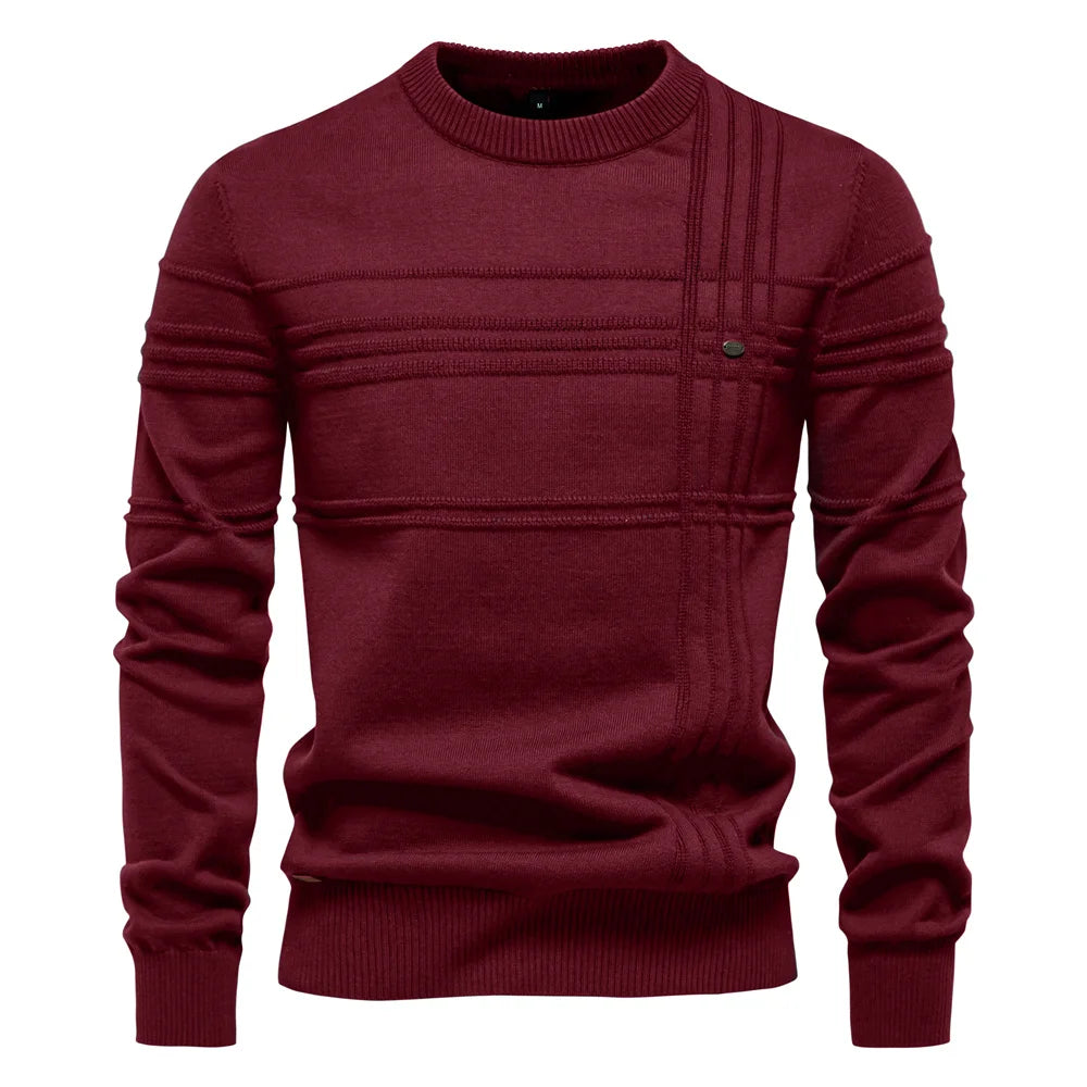 AIOPESON Men's Crewneck Pullover Knitted Cotton&nbsp;Sweater