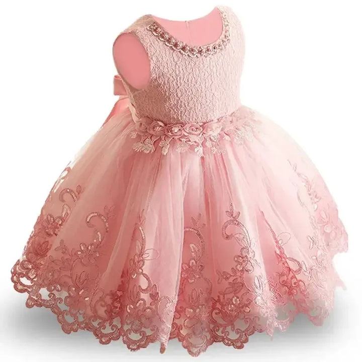 Baby Girl Dresses Bow Kids Baptism Dress-Dresses-Bennys Beauty World