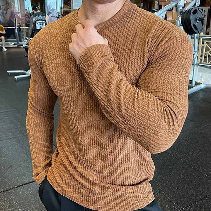 Men Fashion body-building Long Sleeve T-shirts-T-shirt-Bennys Beauty World