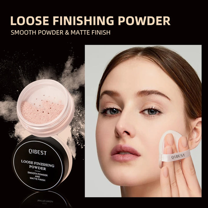 QIBEST Face Loose Powder Minerals Matte Setting Powder