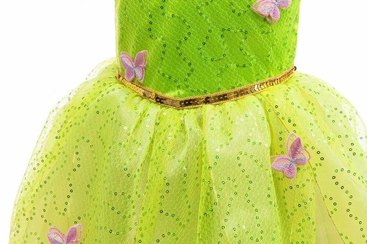 Girls Tinker Bell Fairy Dress – Puff Sleeve Toddler Costume - Bennys Beauty World