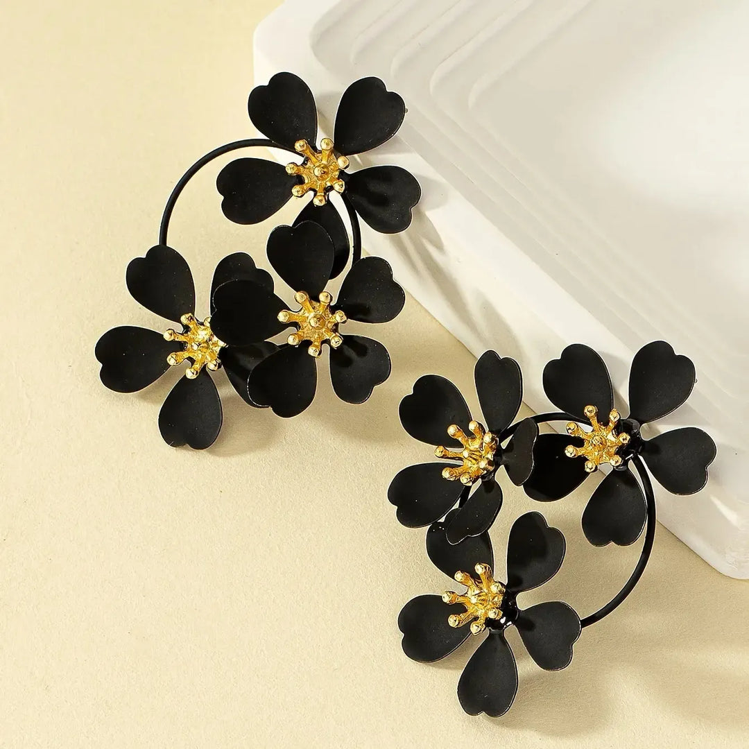 Botanical Flower Drop Earrings | Vintage Bohemian Style-earrings-Bennys Beauty World