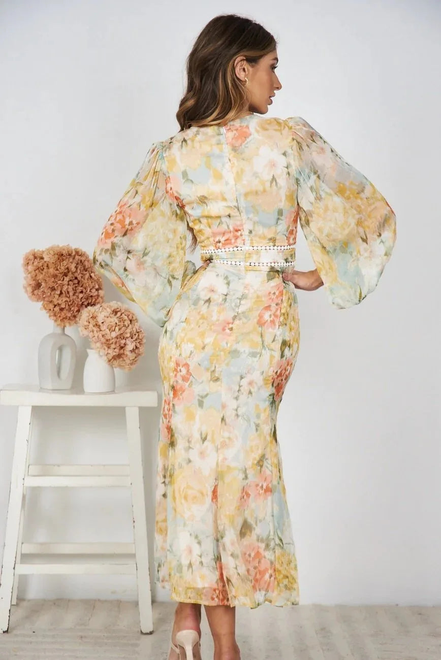 Long Printed Dress Women's Long Summer Dress-Dresses-Bennys Beauty World