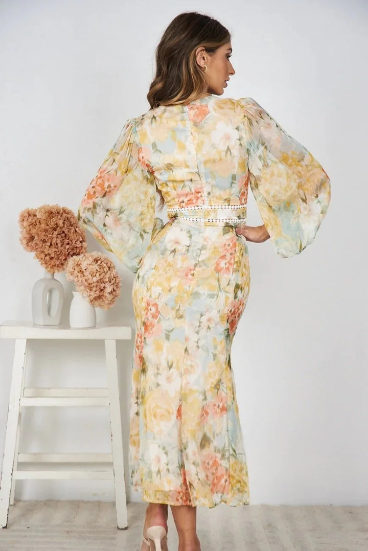Long Printed Dress Women's Long Summer Dress-Dresses-Bennys Beauty World
