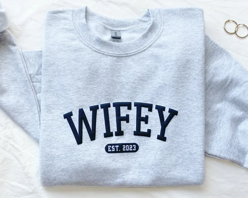 Newly Wed Personalized Wifey Sweatshirt