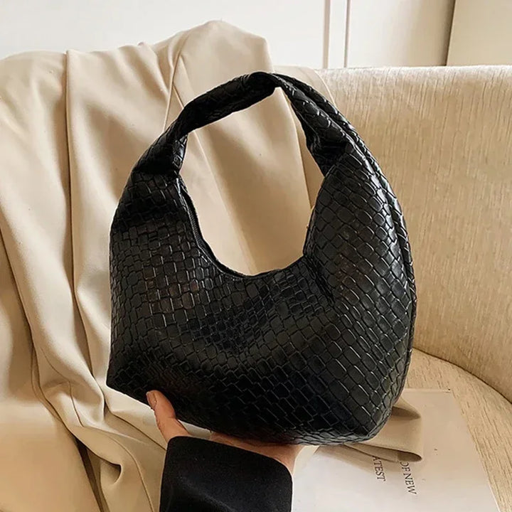 1 Pc Women Classic Fashion Woven Embossed Hobo Bags