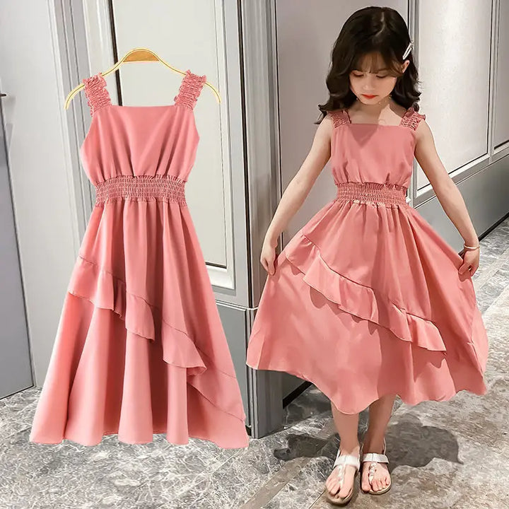 Girls Chiffon Flounce Sleeveless Party Dress | Ages 3–12