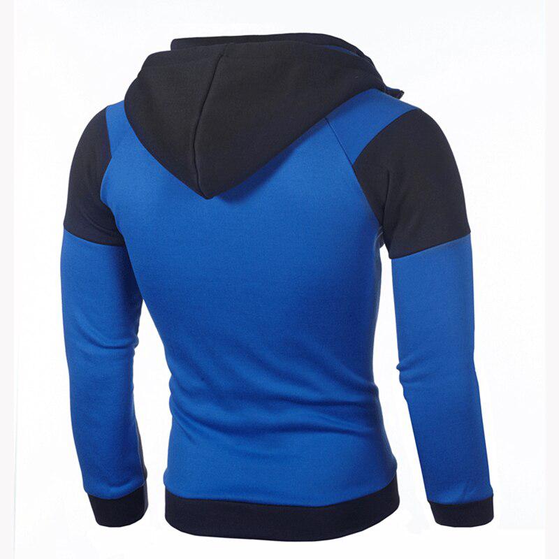 Men's Hooded Sweatshirts Colorblock Double Zipper Sweatshirt-Clothing-Bennys Beauty World