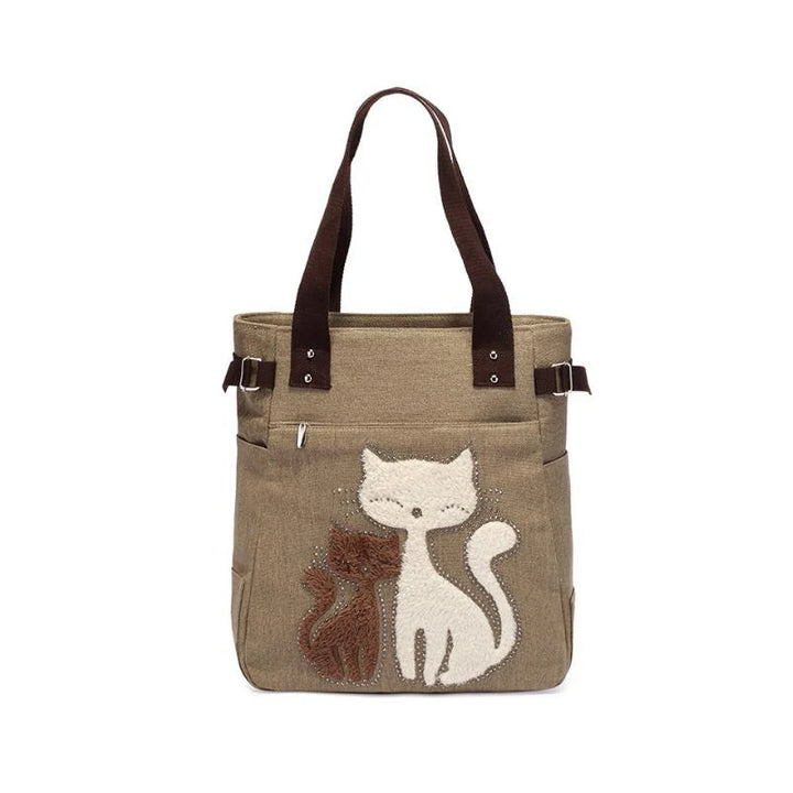 Large Capacity Vintage Shoulder Bag with Zipper