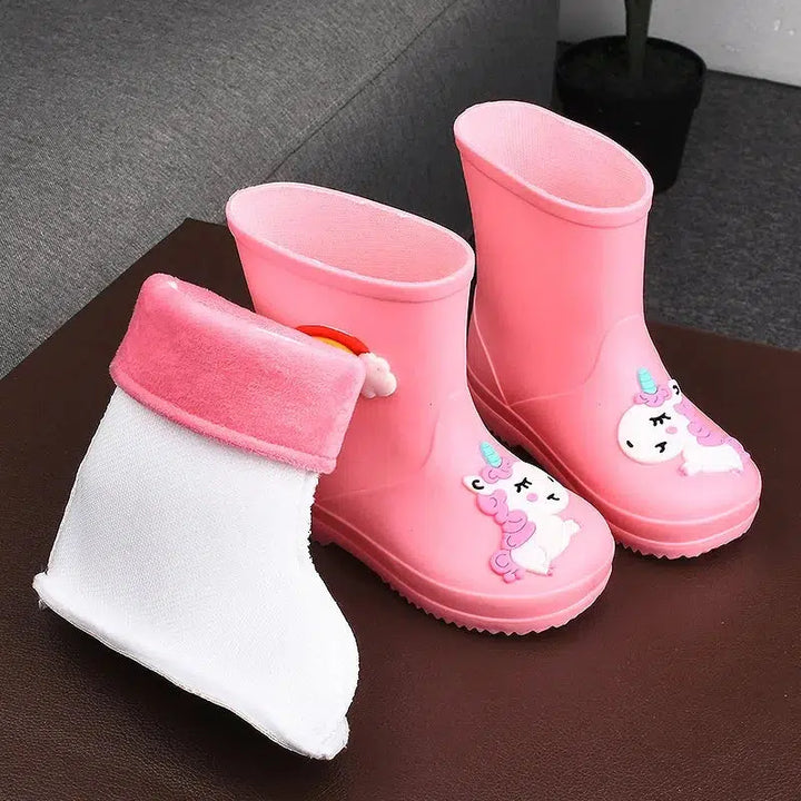 Kids Rain Boot Baby Boys And Girls PVC Non-slip Outdoor Cartoon Boots-Bennys Beauty World