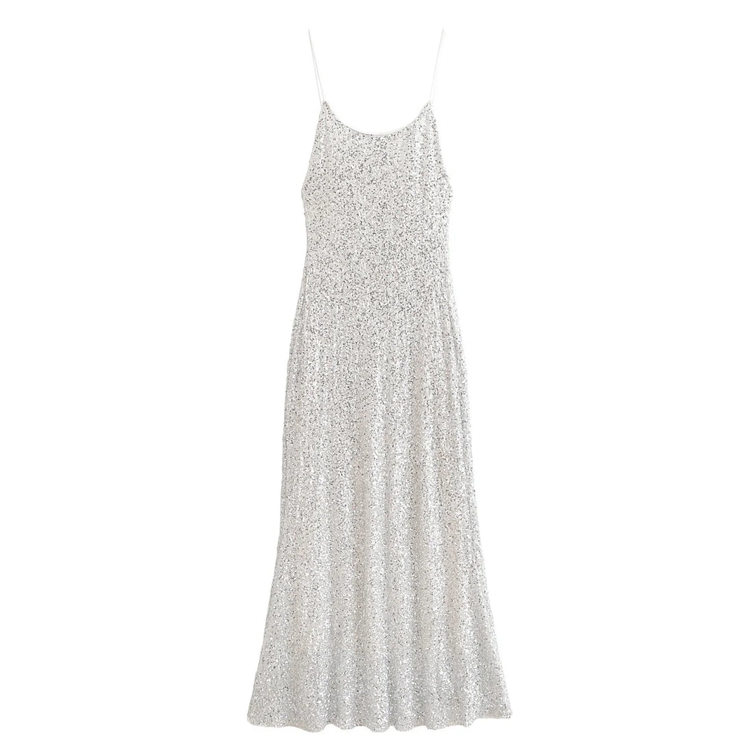 Women's Sequin Maxi Dress With Spaghetti Strap