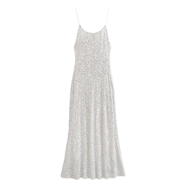 Women's Sequin Maxi Dress With Spaghetti Strap