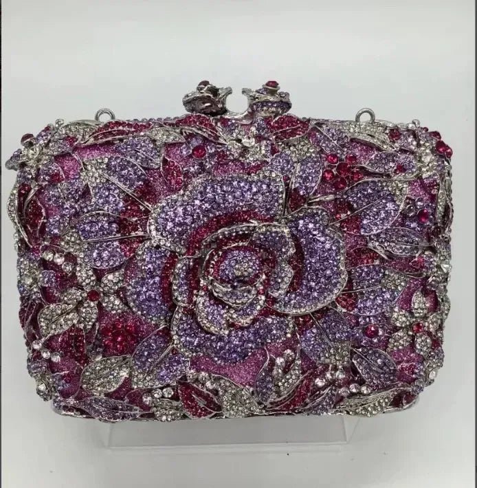 Crystal Rhinestone Evening Clutch Bag - Bennys Beauty World