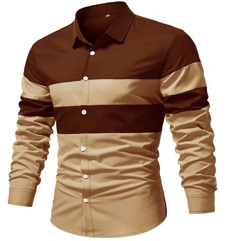 Mens Casual Shirt Long Sleeved V-neck Clothing-Bennys Beauty World