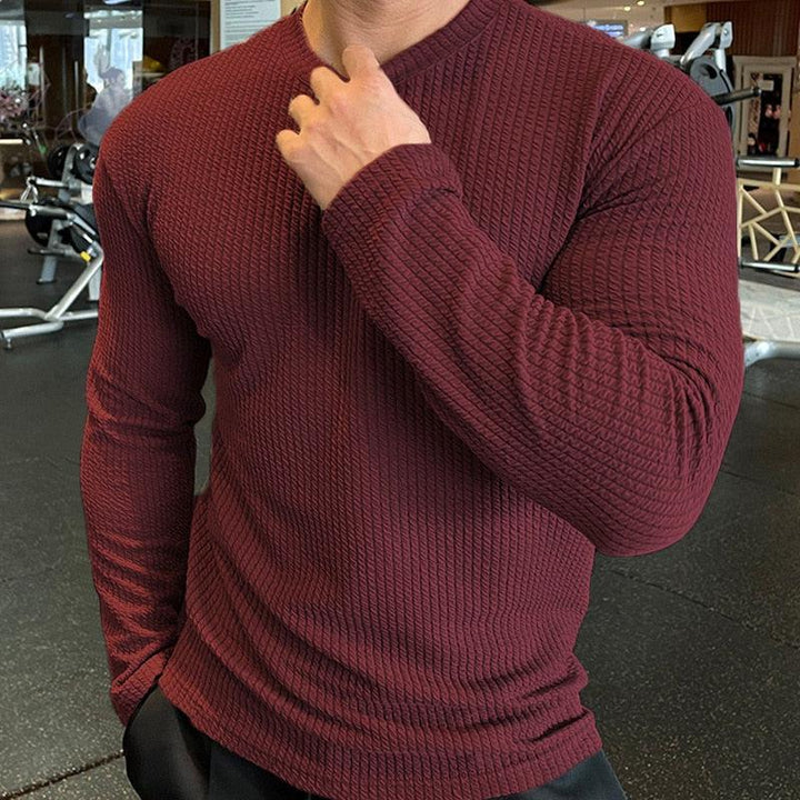 Men Fashion body-building Long Sleeve T-shirts-T-shirt-Bennys Beauty World